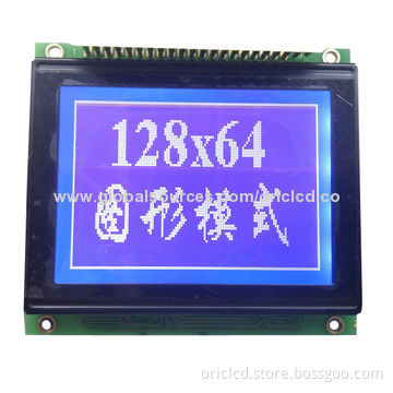 128 x 64 Graphic LCD Module in Blue, with Overall Dimension of 113.0x71.0x15mm